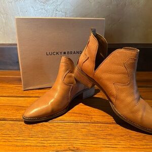 Lucky Brand "Leymon" Latte Leather Women's Boots